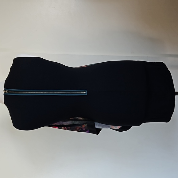 Ted Baker Reama Sheath Black Flowered Butterfly Front Mini Dress Size 0 - Picture 5 of 17